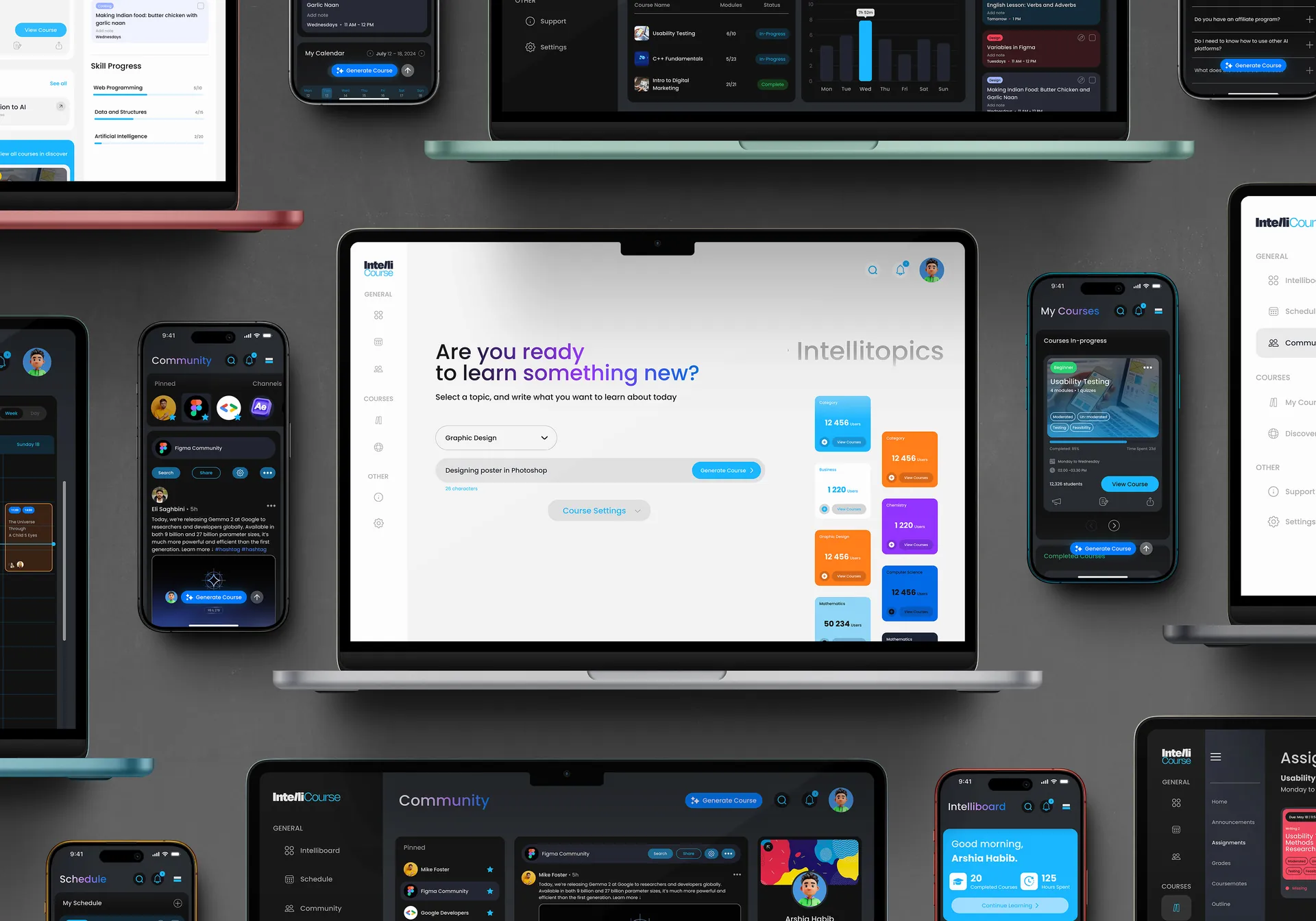 IntelliCourse across desktop and mobile